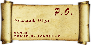 Potucsek Olga névjegykártya
