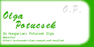 olga potucsek business card